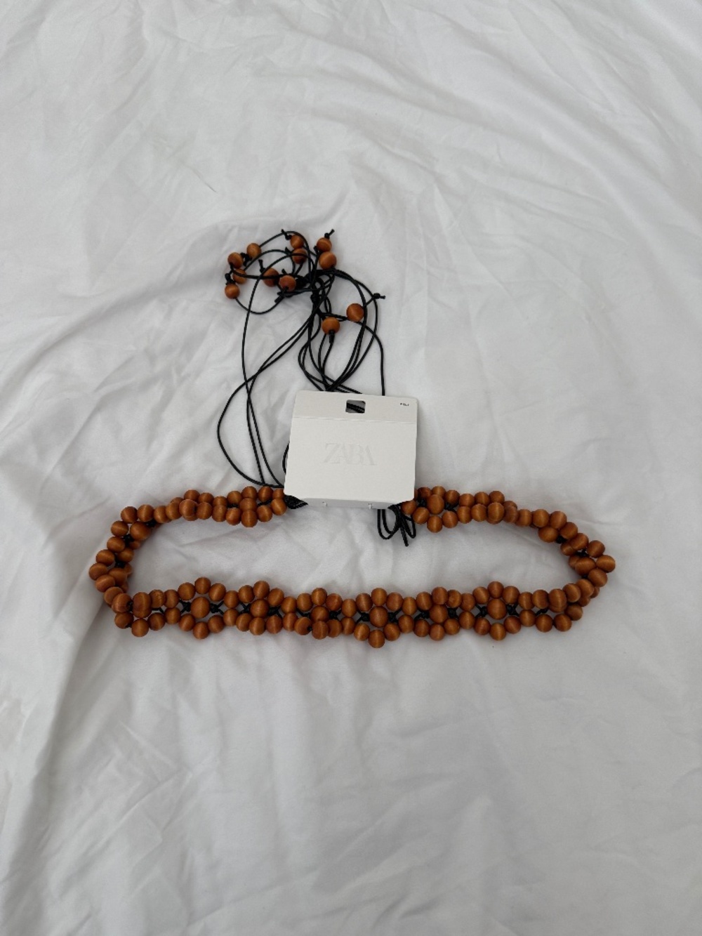 Zara beaded belt   size : US 32   details: -NWT -self tie